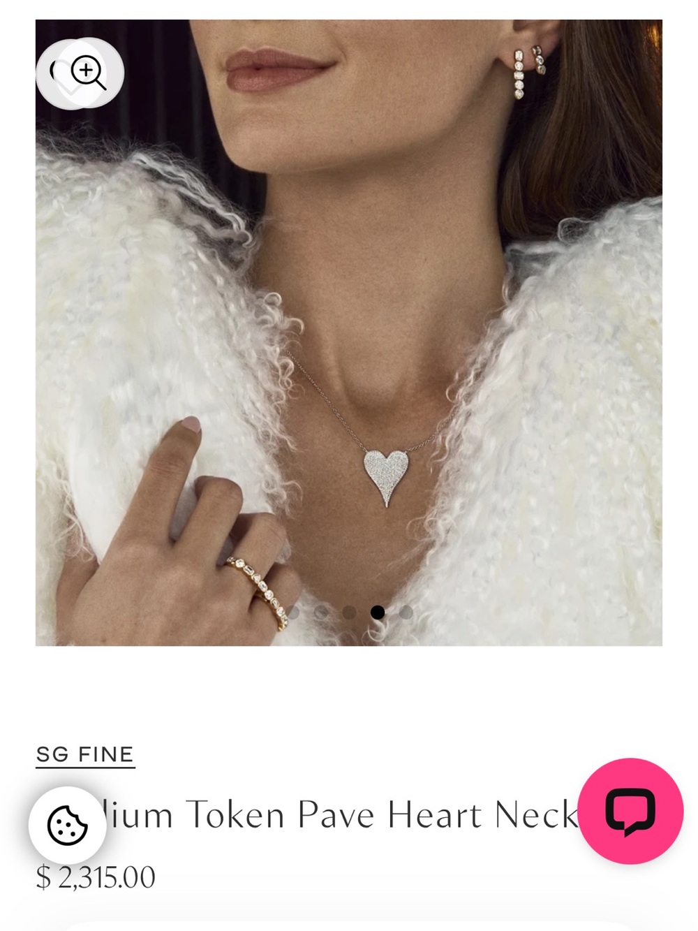 Stephanie Gottlieb Rose Gold Pave Heart Necklace